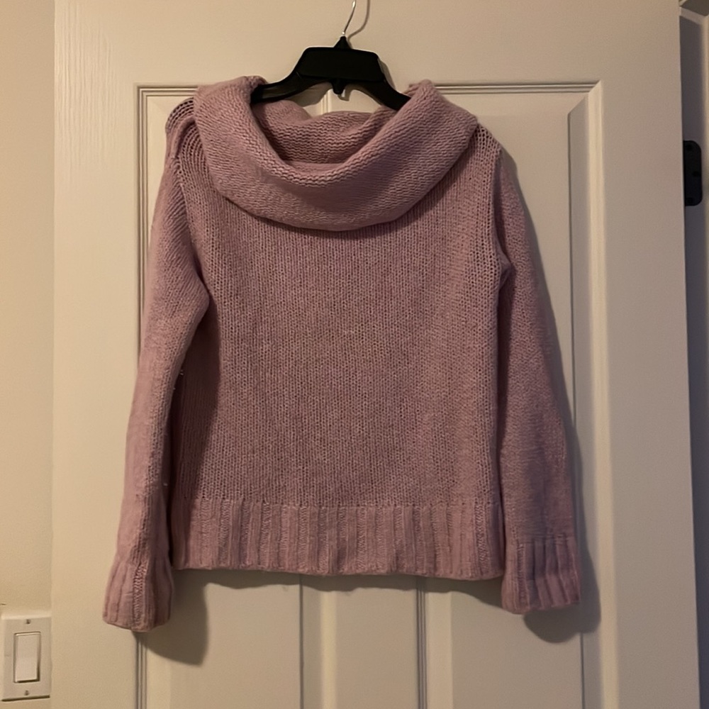 Anthropologie Italian Cashmere Blend Cowl neck Sweater Lavender Sz XS